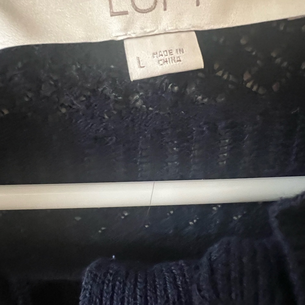 LOFT Navy Textured Women's Sweater - Picture 3 of 4